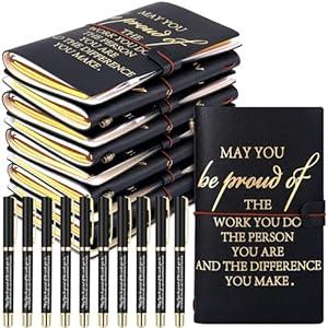 Booson 20 Pcs Employee Appreciation Gifts Inspirational Leather Notebooks Bulk Encouragement Journals Motivational Ballpoint Pens Thank You Gifts for Nurse Teacher Coworker Women Men