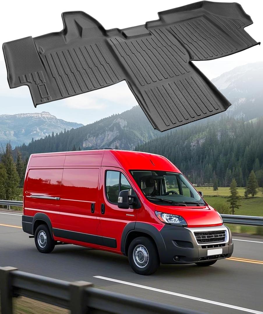 Car Floor Mat for Dodge Ram Promaster: Custom Fit TPE All Weather Accessories for 2018 2019 2020 2021 2022 2023 2024 2025 2026 Van 1500 2500 3500(Not Fit for EV & Ram Promaster City)