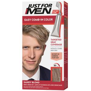 Just For Men Easy Comb-In Color Mens Hair Dye, Easy No Mix Application with Comb Applicator - Sandy Blond, A-10, Pack of 1