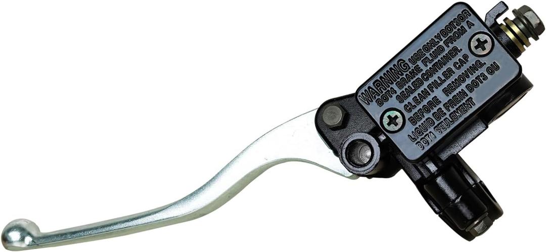 7/8" Left Front Brake Master Cylinder Brake Lever Compatible with Yamaha Suzuki Honda Kawasaki ATV 50cc 80cc 110cc 125cc 150cc 200cc 250cc GY6 Moped Dirt Bike Black & Chrome