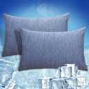 CHOSHOME Cooling Pillow Cases Zipper Pillow Covers Q-Max > 0.45 Zippered Pillowcases for Hot Sleepers, Soft, Breathable, Skin-Friendly, 2 Pack (Queen, 20"x30", Blue)