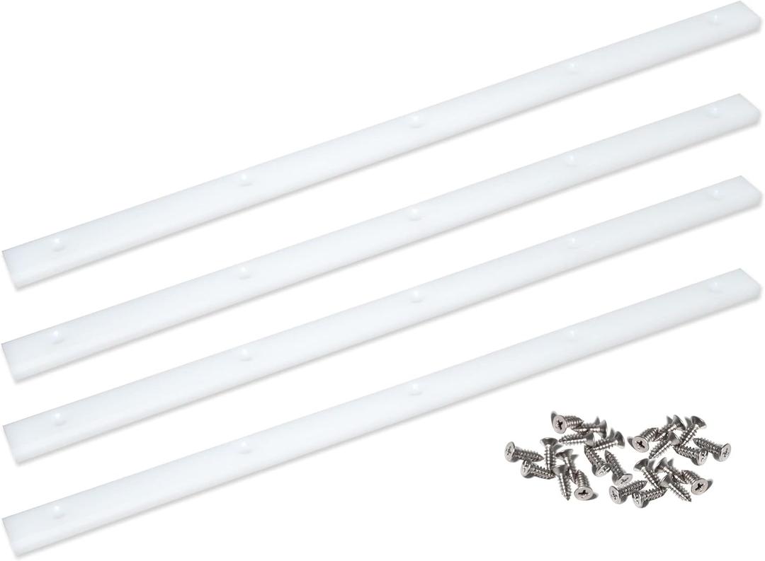 Crosscut Sled for Table Saw UHMW Plastic 3/4" X 3/8" X 17" with Predrilled Holes and Screws Ideal for U Tracks Woodworking, Miter Slots, Router Table and Bandsaws(4 Bars)