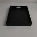 Lyellfe Black Serving Tray with Handles, Decorative Ottoman Tray in Alligator Faux Leather, 17x12 Inch Rectangular for Coffee Table, Living Room, Bed or Dressing Table