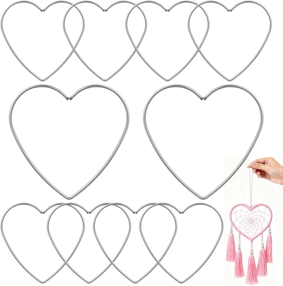 BESPORTBLE Heart Wire Wreath: 10Pcs Dream Catcher Hoops, Metal Rings Hoops for DIY Rings Dream Catcher Craft Making Wedding Wreath Supplies