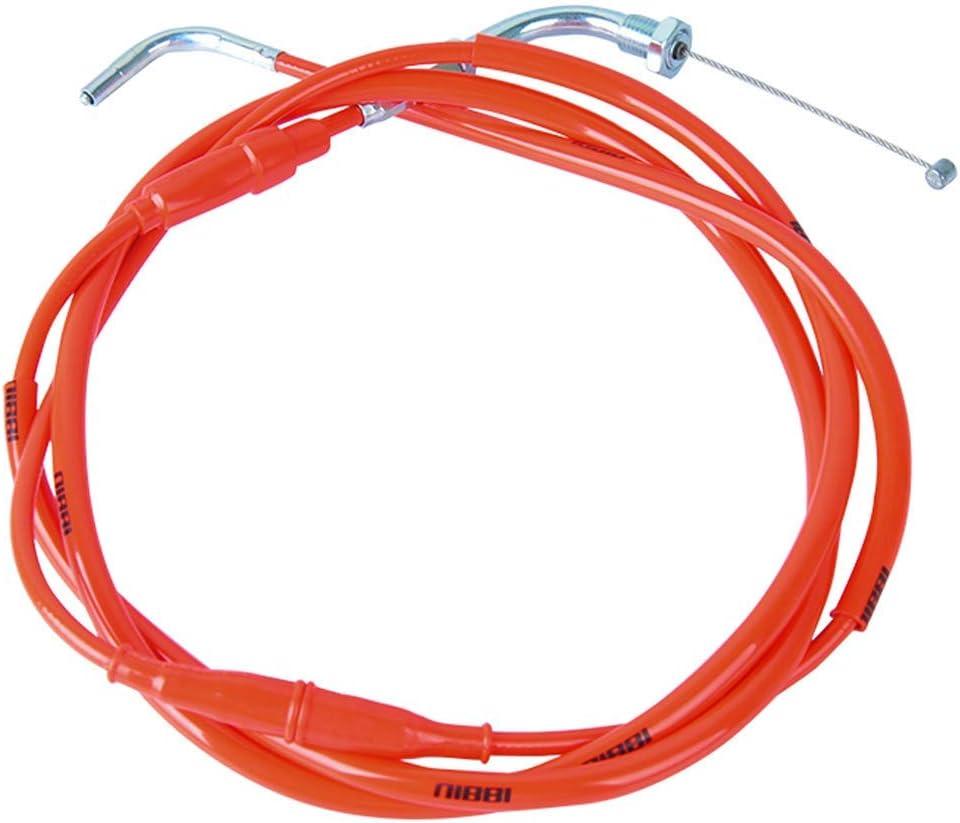NIBBI High Performance Motorcycle Throttle Cable Adjustable GY6 Scooter Throttle Cable Flat Slide Carburetor Throttle Cable Red 185CM Fit Yamaha TaoTao Kymco SYM GY6 Scooter 125 150 Moped (red)