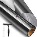 Window Tinting Film Daytime Privacy for Home Office Heat Reducing Anti UV Privacy Cling Reflective Static Cling Removable, -Silver, 35.4 Inch X 8.2 Feet