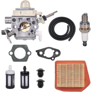 FS260 Carburetor Kit fit for Stihl FS240 FS240R FS240RC FS260R FS260RC FS340 FS360 FS410 Trimmer Brushcutter Replacement 4147-120-0625 41471200625 with 4147 141 0300 Air Filter Kit