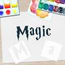 4 Inch Gothic Letter Stencils for Painting, 66 Pcs Reusable Old English Stencils, Calligraphy Letter Number Symbol Drawing Template Kit for Journal Scrapbook Signage DIY Art Project