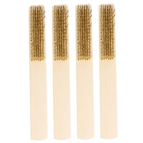 CHILDWEET Rust and Grime Removal Brush 8Pcs File Cleaning Brushes Wooden Handle for Sturdy Use