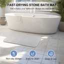 Stone Bath Mat, 2 Pack Diatomaceous Earth Shower Mat, Non-Slip Super Absorbent Quick Drying Bathroom Floor Mat, 24x15, Light Grey