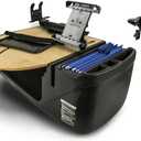 AutoExec Roadmaster Car Desk and Portable Workstation with Printer Stand, Tablet Mount and Phone Vent Clip, Natural