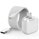 For iPad Charger, [ Apple MFI Certified ] 10FT Long for iPad Chargers Lightning Cord Cable Fast Charging USB Wall Charger Block Foldable Plug for iPad7/ 8/9 Generation,iPadAir,iPadMini, iPadPro,iPhone (1PACK)