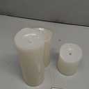 Outdoor Flameless Candles with Remote Timer - Waterproof Realistic Flickering LED Pillar Electric Battery Operated Fake Candle for Holiday Home Wedding Fireplace Decor - Ivory White 3 Pack (468)