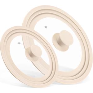 Universal Lids for Pots, Pans and Skillets, Fits 7",8",9",10",11",12" Cookware, Replacement Pan Lid with Tempered Glass and Heat-Resistant Silicone Edge,Durable Frying Pan Cover
