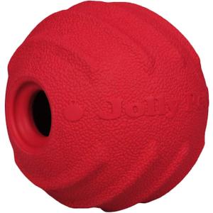 Jolly Pets Tuff Tosser Bouncing Ball Tog Toy/Treat Holder, 4 Inches, Red, All Breed Sizes