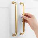 ASKANO 5 Pack 7-1/2 Inch Hole Centers, Brushed Gold Cabinet Pulls Gold Cabinet Handles Gold Kitchen Hardware for Cabinets ZP2302 Drawer Bedroom Dresser Bathroom Vanity Cupboard