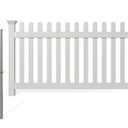 3.5ft H x 6ft W (1 Panel + 1 Post) No Dig WamBam All American Flat Top Fence Kit, White Vinyl Picket Fence, Easy Install Outdoor Barrier for Backyard or Patio, DIY Decorative Garden Border, ZP19084