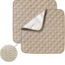 Incontinence Chair Pad Washable 2 Pack, Anti-Slip Reusable Incontinence Bed Protector, Washable Seat Pad, Bed Chair Pad Large (Begie 21*22 inch)