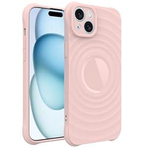 GUNPRIO Case for iPhone 14 Plus, Thin Slim Stylish Ripple Pattern Design, iPhone 14 Plus Protective Cover 6.7 inch, Pink