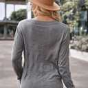 Arach&Cloz Women's Soft V Neck Long Sleeve Fall Casual Regular Fit Sweater Tops (S)