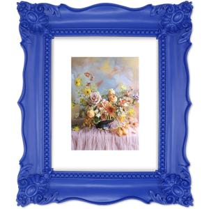 8x10 Picture Frame Matted to 5x7, Vintage Blue Wall and Tabletop Picture Frames 8x10 for Gallery Wall Desk Hallway Entryway Decor, Birthday Housewarming Gifts
