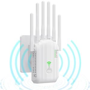 WiFi Extender Signal Booster - Internet Repeater for Home, Up to 1500 Sq.ft, 100+ Devices, Dual Band 5GHz/2.4GHz, 1200Mpbs Strong Signal Penetrability, Long Range Wireless Booster with Ethernet Port