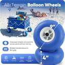 Sekey Heavy Duty Beach Wagon with 9" Big Sand-Proof Wheels 600lb Capacity, 200L Oversized Foldable Cart | Adjustable Handle & All-Terrain Tires for Sand, Camping