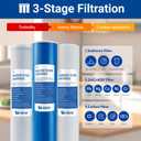 WF3-01 3-Stage Whole House Water Filtration System, Reduces Heavy Metals (Lead, Mercury, Arsenic, Cadmium, Chromium), Chlorine, Sediment, Odor, and VOCs