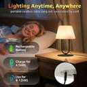 FUYO Cordless Table Lamp Waterproof, Rechargeble Shower Lamp, 3 Color-Temps & Dimmable Touch Desk Lamp, LED Night Light for Bathroom Patio Camping Restaurant Home (Black)