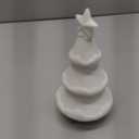 Domensi 3 Pcs Lighted Ceramic Christmas Tree White Porcelain Christmas Tree Figurines with Lights for Table Centerpiece Mantel Tabletop Fireplace Xmas Holiday Winter Home Decor