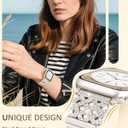 Metal Bracelet for Apple Watch Band 42mm 41mm 40mm 38mm 46mm 45mm 44mm for Women with Bling Case,Magnetic Slim Strap for iWatch Bands Series 11 10 9 8 7 6 5 4 3 SE SE3 Stainless Steel Mesh Loop iPhone