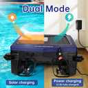2026 New Model Solar Pool Skimmer Robot, APP Control, Pool Surface Cleaner Robot with Dual Charging Modes, Automatic Pool Cleaner with Salt Resistant Durable Motor, Smart Obstacle Avoidance(Dark Blue)