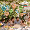 12 Inch Hot Air Balloon Paper Lanterns, Rainbow Assorted Colors Hanging Decorations for Kids Birthday Party, Neutral Baby Shower, Nursery Room, Classroom Ceiling Decor & Boho Wedding, 5 Pcs
