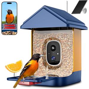 Smart AI Bird Feeder for Families - Attract Vibrant Cardinals! 2K Day/Night Camera, 10,000+ Species ID, Real-Time Alerts, Solar Powered & Weatherproof - Fun Bird Watching for Kids & Adults