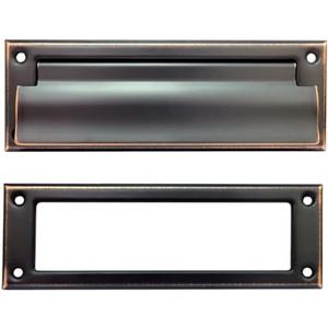 QCAA Soild Brass Mail Slot, with Solid Brass Interior Frame, 8-7/8''X2-7/8" Venetian Bronzet 1 Pack, Made in Taiwan
