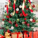 RoseCraft 30PCS Christmas Ornaments Set, 60MM/2.36" Red Green White Christmas Balls, Shatterproof Plastic Xmas Decorations for Christmas Tree Hanging Holiday Party Decor.