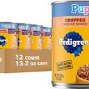 Pedigree Puppy Chopped Ground Dinner Wet Puppy Food with Lamb & Rice, Canned Dog Food, 13.2 oz. Cans, 12 Count, No BB Date