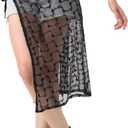 Lace Sarong Wraps for Women Beach Swim Sarong Coverups White Womens Bathing Suit Wrap Skirt Cover up (Medium, Black)