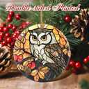 2 x Christmas Ornaments, Owl Ornament, Christmas Tree Ornaments, Xmas Decorations, Holiday Decorations, Gifts for Owl Lovers, Holiday Party Gifts, and Xmas Gift Ideas