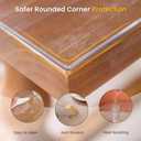 Clear Table Cover Protector, 22 x 48 Inch Clear Desk Mat, 1.5mm Thick Plastic Table Cover, Transparent Desk Cover, Desk Protector Mat for Desktop, Writing Desk