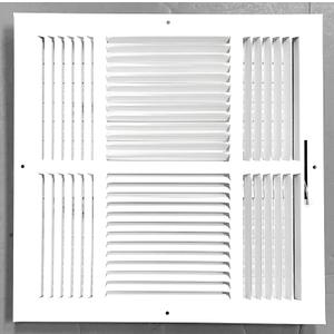 HBW 14"x 14" (Duct Opening Size) 4-Way Stamped Face Steel Ceiling/sidewall Air Supply Register - Vent Cover - Actual Outside Dimension 15.75" X 15.75"