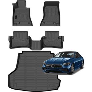 Jenofa-Floor Mats for Mercedes Benz C-Class Sedan 2022-2026 C300/C43 AMG/C63 AMG S E Cargo Mat Car Mats for Benz C Class All Weather Floor Liner Custom Fit Automotive Full Set Accessories