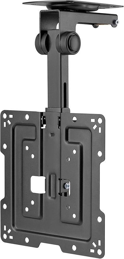 Mount Plus CM322 Flip Down TV and Monitor Roof Ceiling Mount | Fits Flat Screen 19 to 40 Inch | VESA Compatible 100x100, 200x200 | Height Adjustable | Pitched Roof