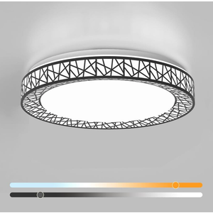 12 Inch Flush Mount Ceiling Light, Modern Black LED Ceiling Light Fixture, 20W 1400LM 2700-6500K Adjustable, Dimmable Ceiling Lights for Bedroom, Kitchen, Hallway, Bathroom, ETL Listed