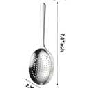 7.9" Stainless Steel Perforated and Regular Set, Slotted and Serving Spoon for Buffet Set, 18/8 Large Serving Spoon Utensils, Extra-Wide 3" Head, for Catering, Restaurants, Kitchen, Parties (2pack)
