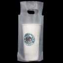 500 Pack Drink Carrier for Delivery, Plastic Drinking Bags with Handle, To Go Clear 1-Cup Packaging Poly Bags for Take Out Beverage Coffee Juice, Single Cup Holder for Stores Restaurant
