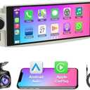 5GWiFi Upgrade Car Stereo Radio for Fiat 500 2007-2015, 4+64GB 6.8 inch Fiat Radio Built-in Carplay & Android Auto Voice Control Bluetooth GPS WiFi, EQ FM Steering Wheel Control Backup Camera