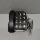 Black Big Button Phone for Wall or Desk with Speaker and Memory
