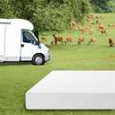 EGO White 10 Inch Short Queen Memory Foam RV Mattress, Cooling Gel Green Tea Mattress for RVs, Campers & Trailers, Bed in a Box, CertiPUR-US Certified, 60"x75", Medium Firm