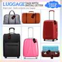 8 Pcs Initial Letter A-Z Luggage Tags Silicone Suitcase Instrument Tag with Name Card and Stainless Steel Loop(Letter R,Red, Black)